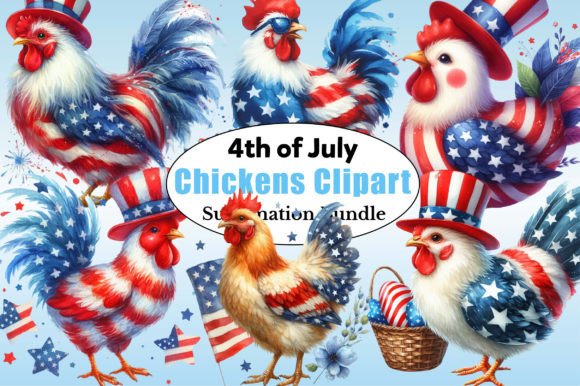 4th of July Chicken Clipart Bundle: Strategic Visual Assets for Patriotic Campaigns