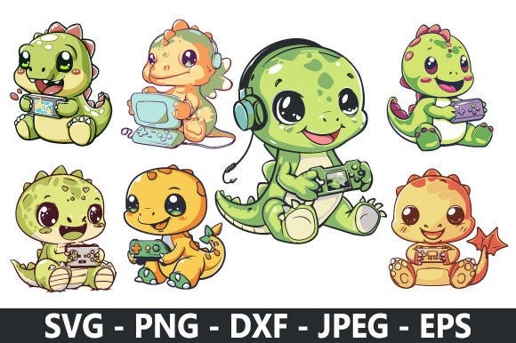 Adorable Dinosaur Gaming SVG Bundle: Creative Ideas