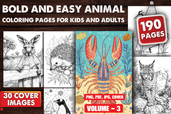 Bold and Easy Animal Coloring Pages V-03 Guide