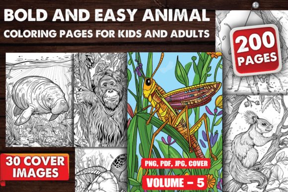Bold and Easy Animal Coloring Pages V-05: A Fresh Take on Mindful Creativity for Adults