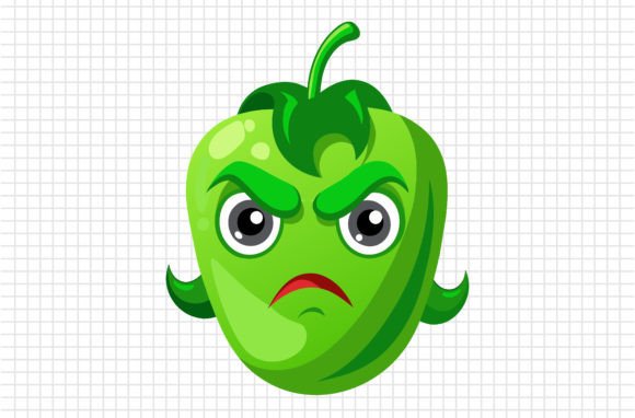 Bringing Life to Design: The Happy Green Capsicum Illustration Vector