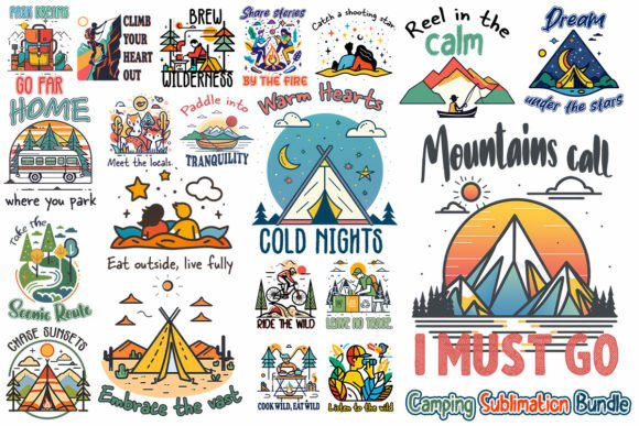 Camping Sublimation Bundle: Practical Value in 20 PNG Files