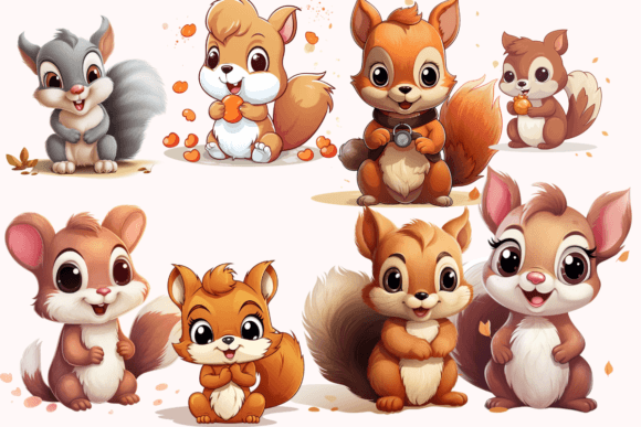 Cute Baby Squirrel Adorable Clipart: A Versatile Creative Asset