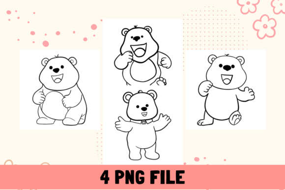 Cute Bear Coloring Pages for Kids PNG: A Fun and Educational Resource for Parents and Educators
