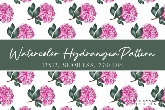 Elevate Design with Watercolor Hydrangea Seamless Patterns