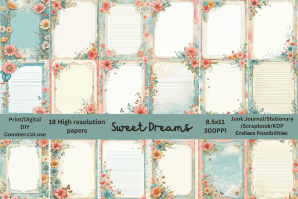 Exploring the Charm of 18 Hi-Res Papers 8.5x11 Dreamy Floral