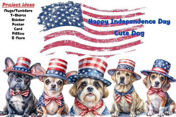 Patriotic Dogs Independence Day Clipart: More Than Just a Cute Picture