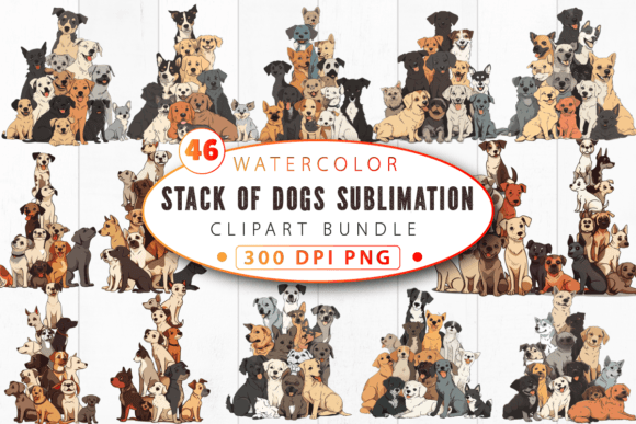 Stack of Dogs Sublimation Clipart: Creative Uses