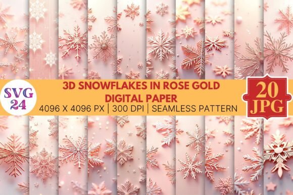 The Allure of 3D Snowflakes in Rose Gold Digital Paper: A Designer's Comprehensive Guide