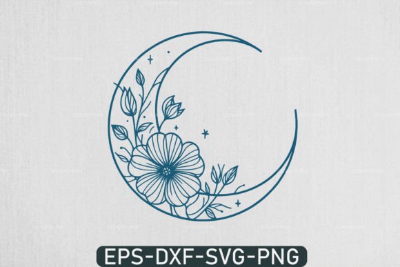 The Art of Floral Moon SVG Crescent Moon and Boho SVG in Creative Design