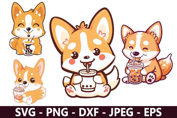 The Corgi Drinking Boba SVG Bundle: When Playful Design Meets Modern Branding