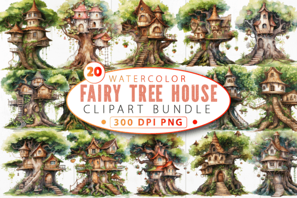 The Watercolor Fairy Tree House Clipart Bund: A Versatile Asset for Modern Creators and Professionals