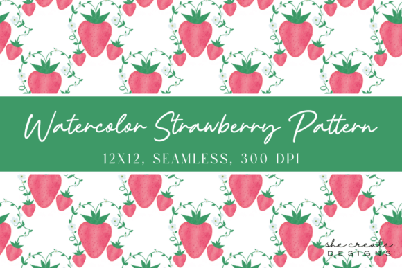 Watercolor Strawberry Seamless Pattern: Design & Uses